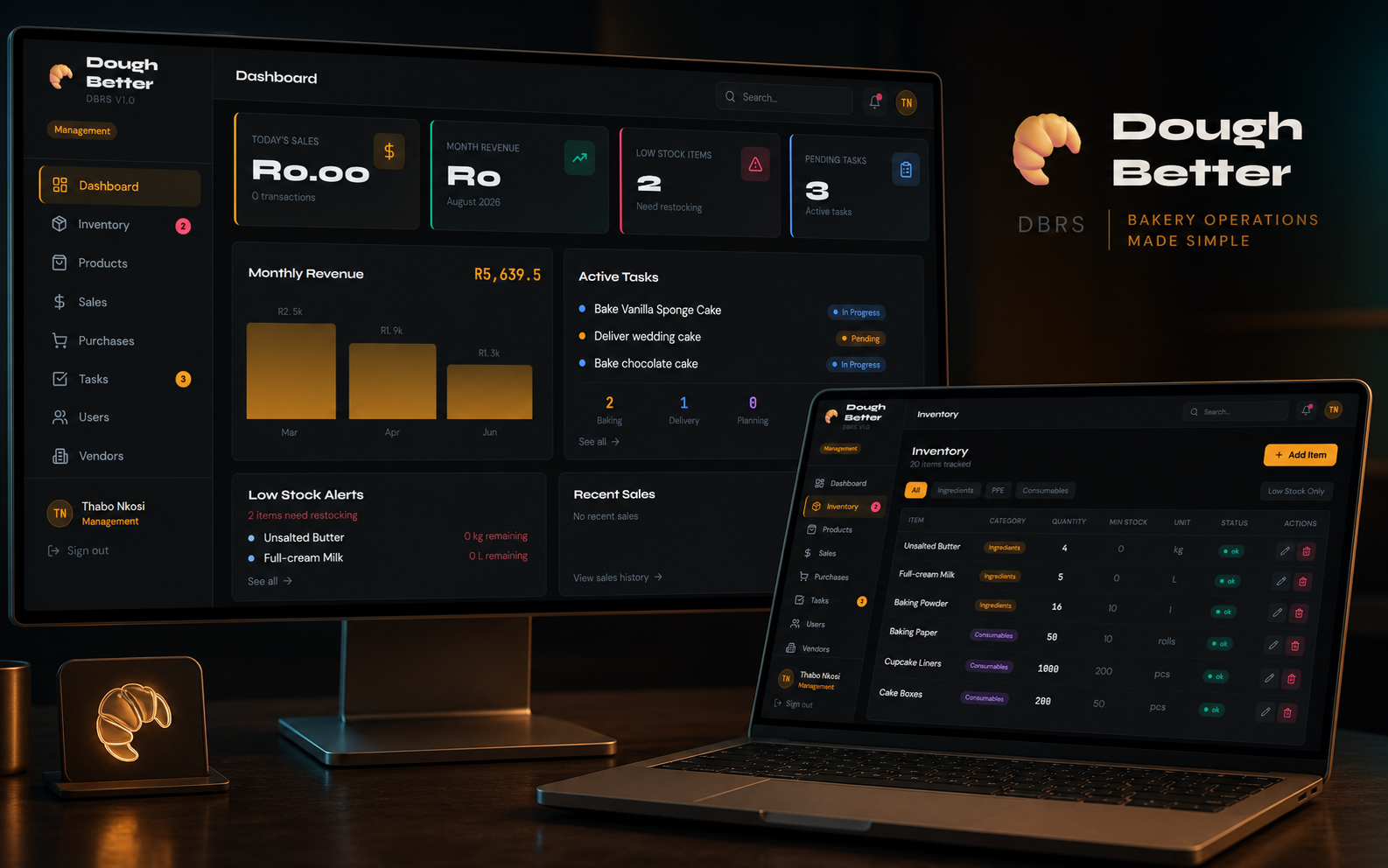 Dough Better Records System interface preview